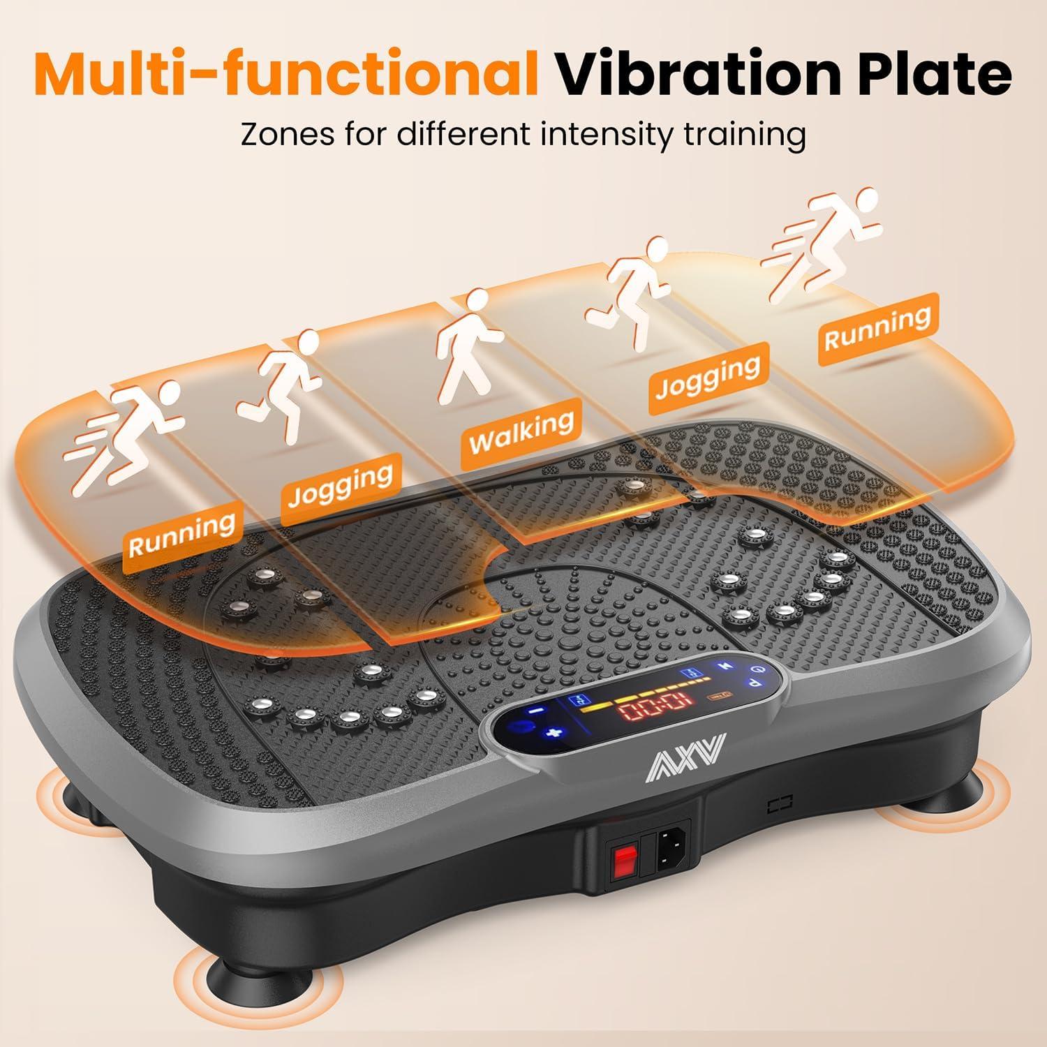 imageAXV Vibration Plate Fitness Platform Exercise Machine Vibrating Shaking Full Body Shaker Workout Vibrate Stand Shake Board Sport Gym for Weight Loss Fat Burner for Women Men