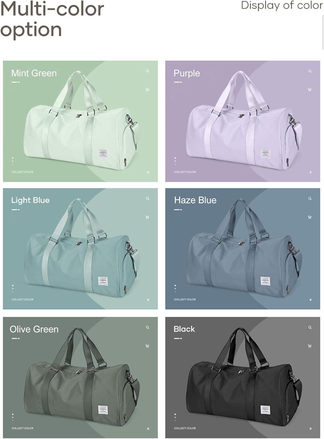 imageLight Blue Yoga Women Tote Bag Large Shoulder Bag Top Handle Handbag with Yoga Mat Buckle Shoe Compartment and Wet Dry Storage Pockets for Gym Work SportLight Blue