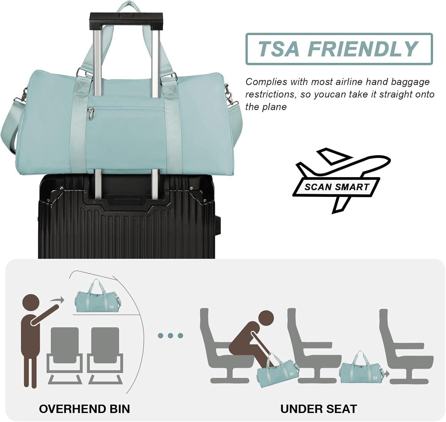 imageLight Blue Yoga Women Tote Bag Large Shoulder Bag Top Handle Handbag with Yoga Mat Buckle Shoe Compartment and Wet Dry Storage Pockets for Gym Work SportLight Blue