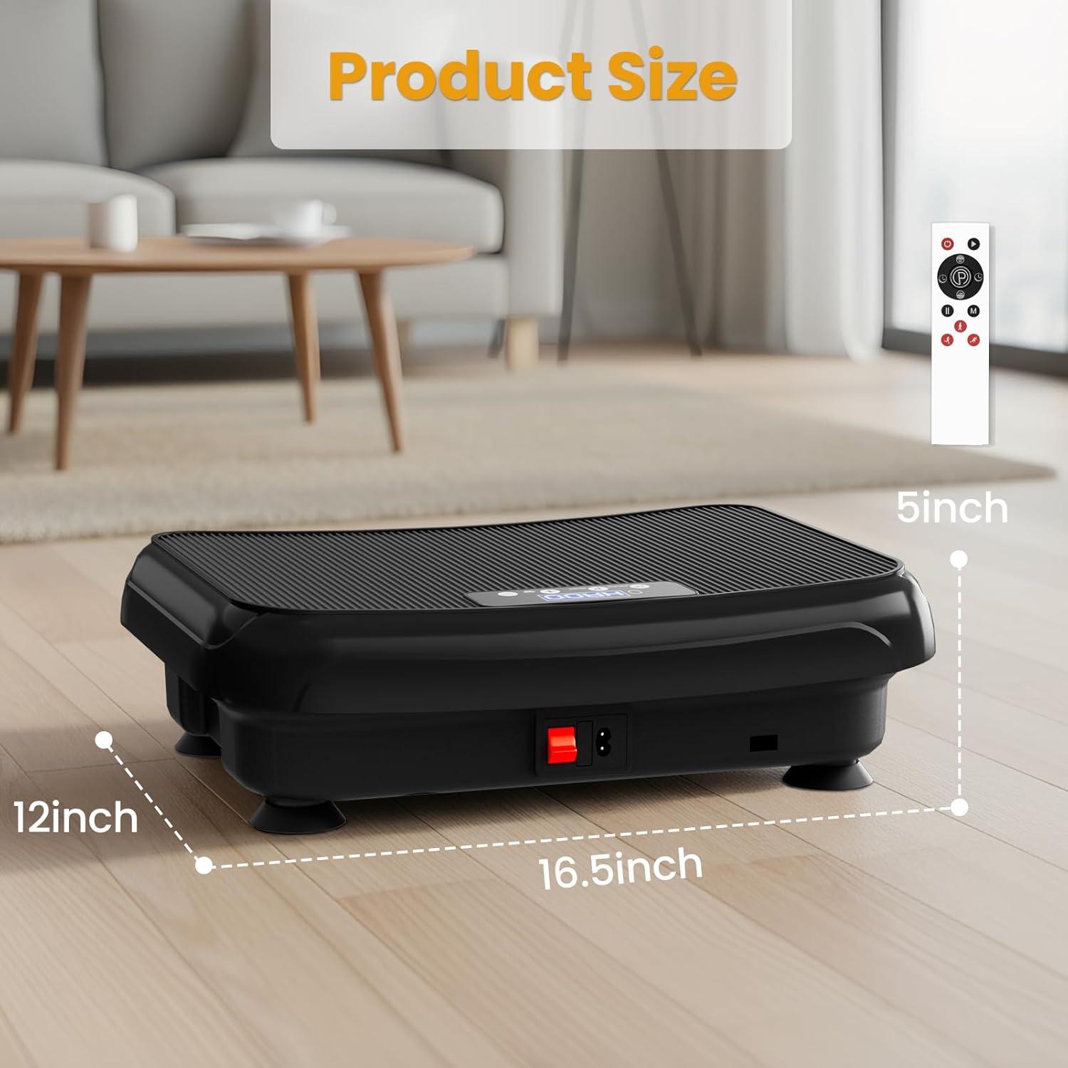 imageVibration Plate Exercise Machine TISSCARE Mini Vibrating Plates for Lymphatic Drainage and Weight Loss 400Lbs Capacity Full Body Power Shake Workout Platform for Home Cardio Fitness