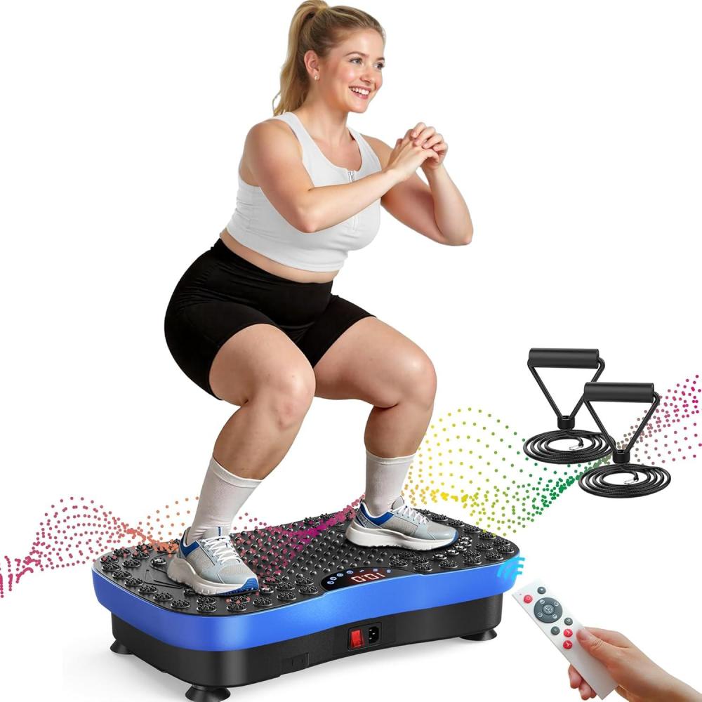 imageAXV Vibration Plate Fitness Platform Exercise Machine Vibrating Shaking Full Body Shaker Workout Vibrate Stand Shake Board Sport Gym for Weight Loss Fat Burner for Women MenSLIMBLUEMASSAGE