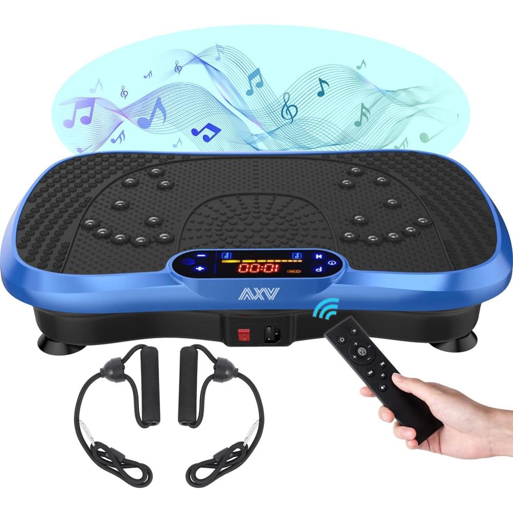 imageAXV Vibration Plate Fitness Platform Exercise Machine Vibrating Shaking Full Body Shaker Workout Vibrate Stand Shake Board Sport Gym for Weight Loss Fat Burner for Women MenSLIMBLUE
