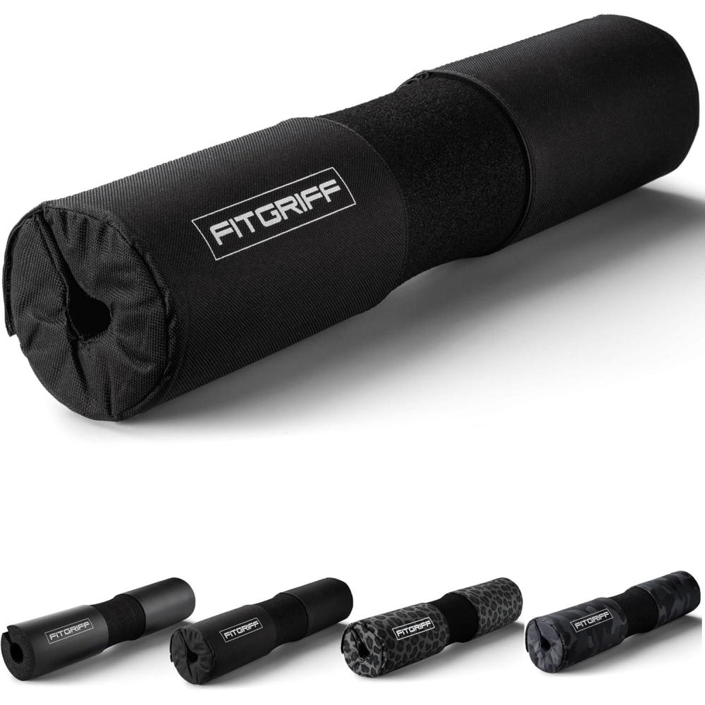 imageFitgriff Barbell Hip Thrust Pad for Squats Lunges ampamp Glute Bridges  Weightlifting Cushion for Neck ampamp Shoulder Protection  Fits Olympic ampamp Standard BarsBlack