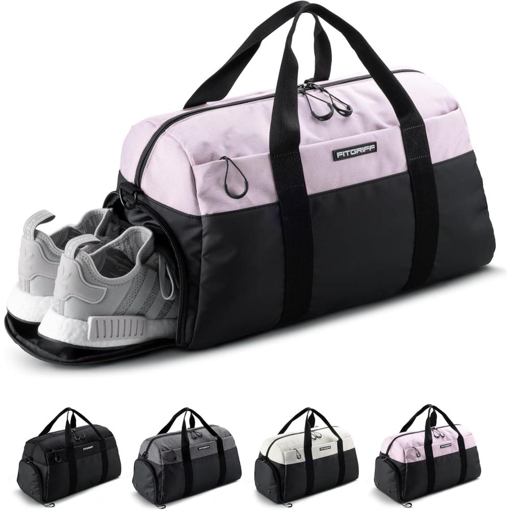 imageFitgriff Gym Bag V2 for Men and Women with Shoe ampamp Wet Compartment  Duffle Bag for Travel Sports Fitness and WorkoutBlack  Pink