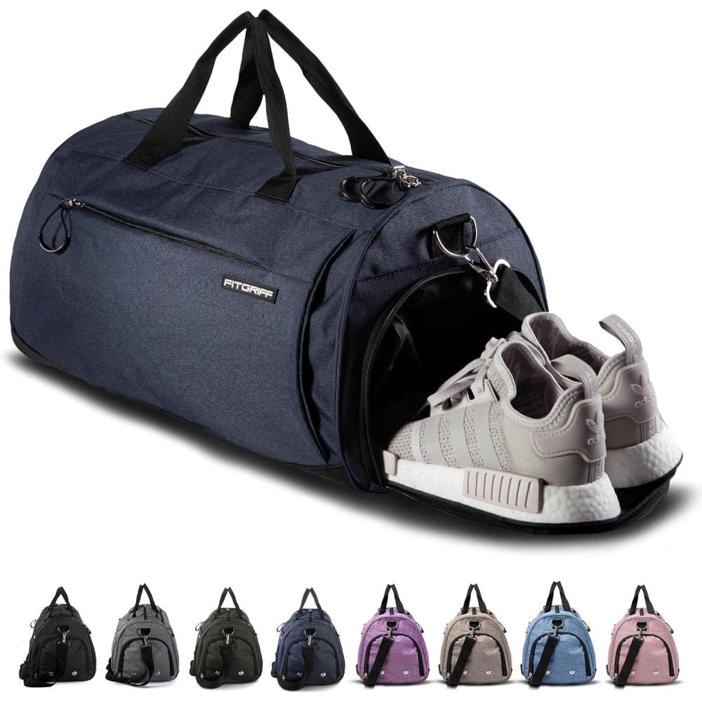imageFitgriff Gym Bag for Men ampamp Women with Shoe ampamp Wet Compartment  Duffle Bag for Travel Sports Fitness ampamp WorkoutNavy Blue
