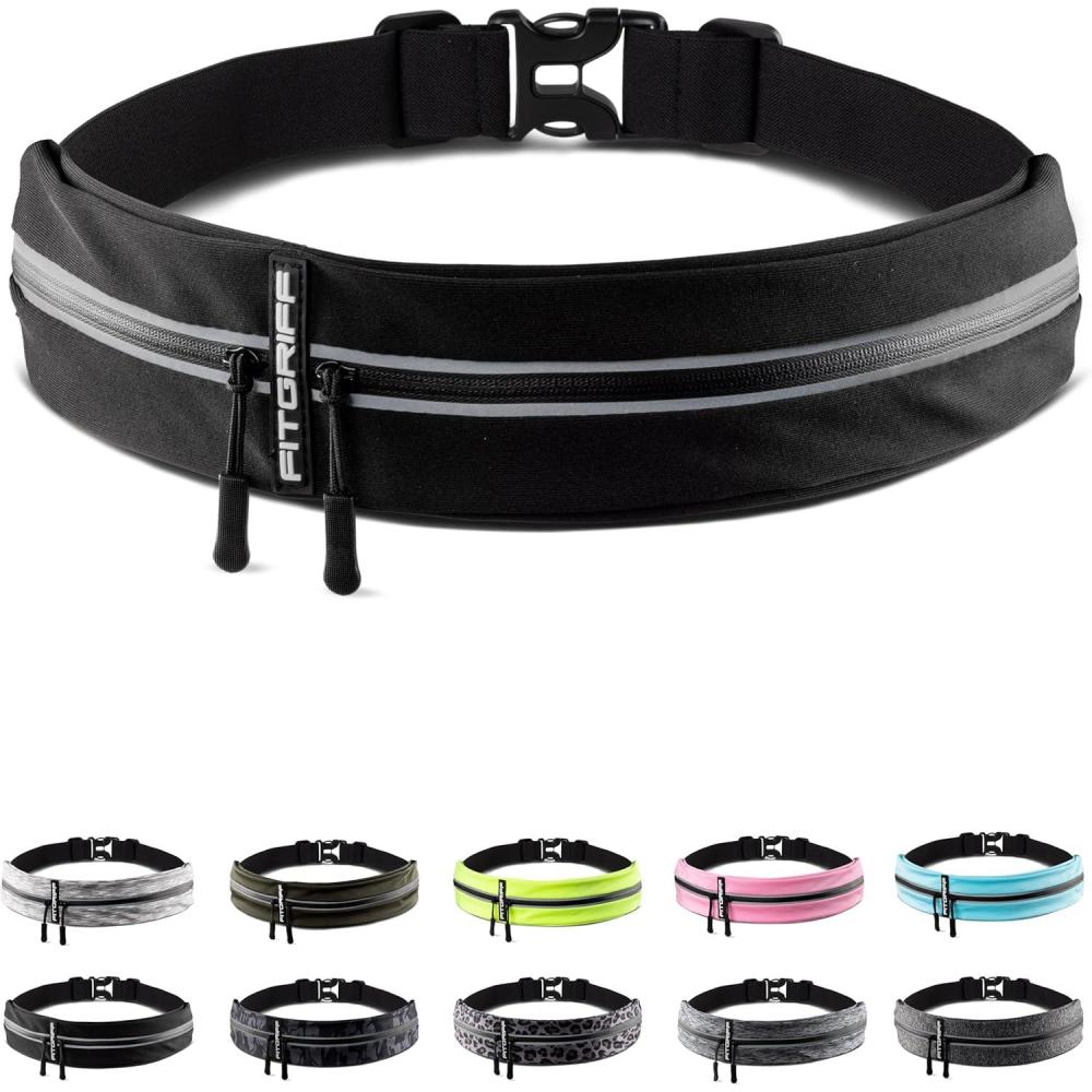 imageFitgriff Running Belt for Men ampamp Women  Secure Jogging Pouch for Phone Keys ampamp Essentials  For All Cell PhonesBlack