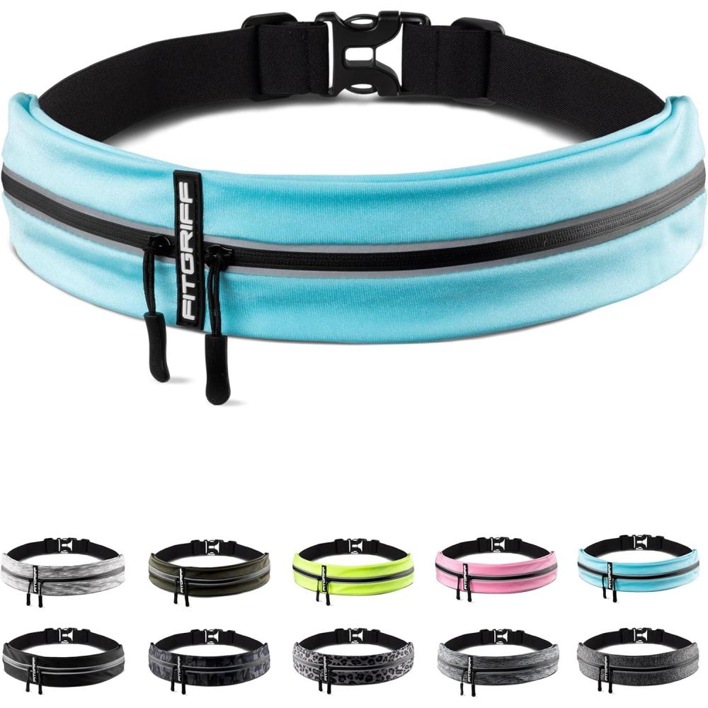 imageFitgriff Running Belt for Men ampamp Women Secure Jogging Pouch for Phone Keys ampamp Essentials For All Cell PhonesCyan