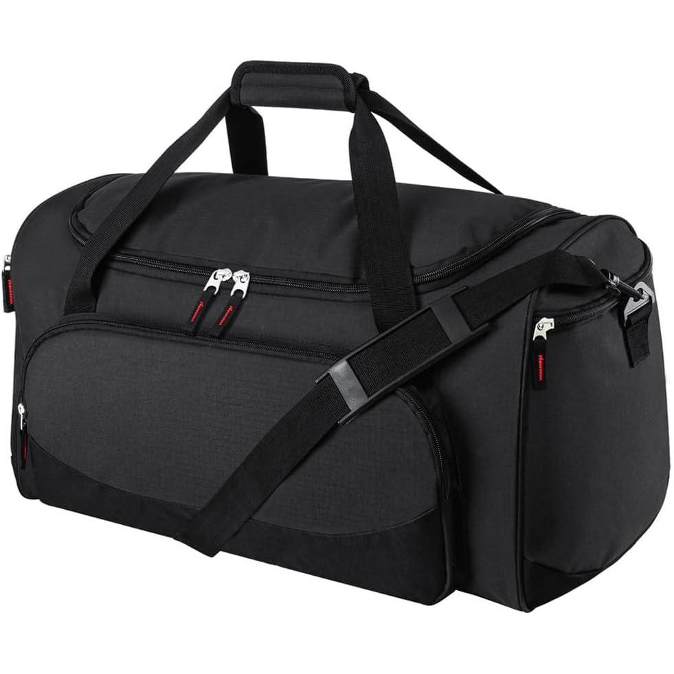 imageHeavy Duty Duffle Bag for Men 55L Large Durable Gym Duffel Bag for Workout Sports Travel Gear GrayBlack