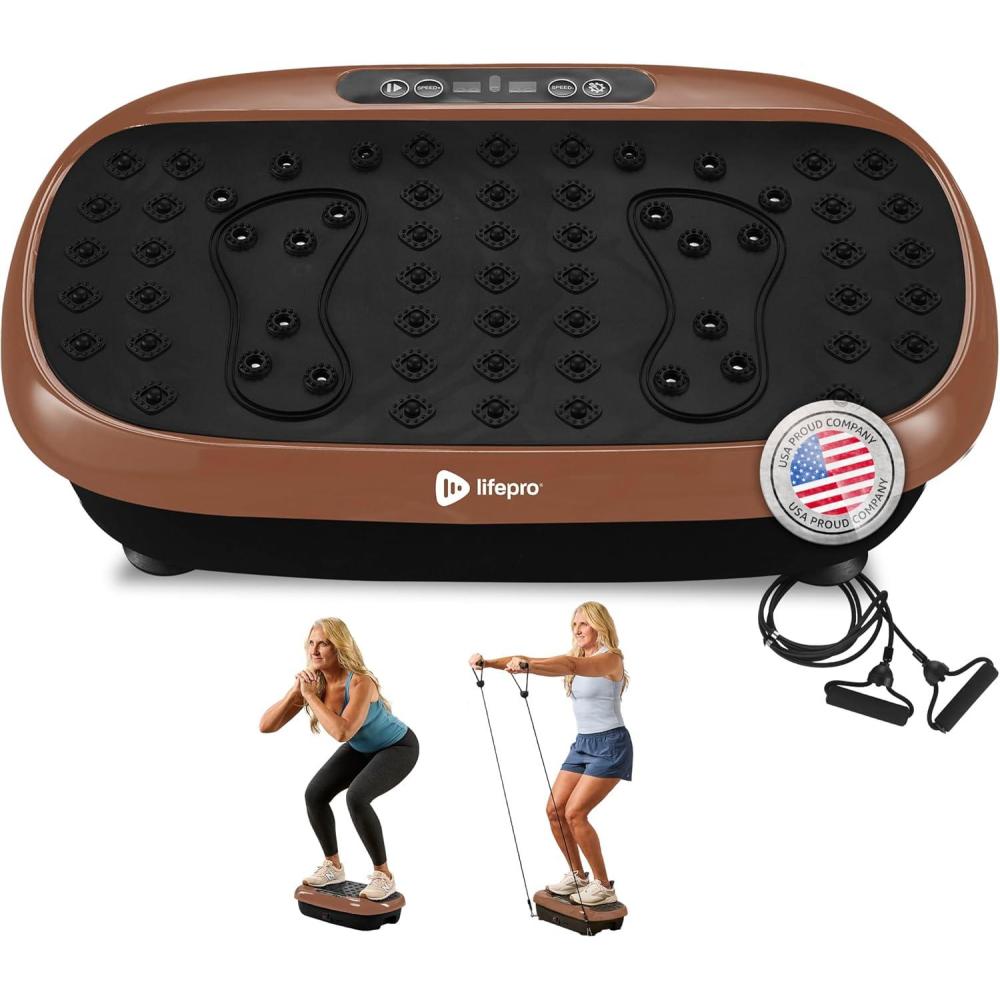 imageLifepro Vibration Plate Exercise Machine with Magnetic Acupoints Full Body Vibration Platform for Beginners and Recovery Ideal Lymphatic Drainage Massager for Muscle Toning and Overall FitnessCopper