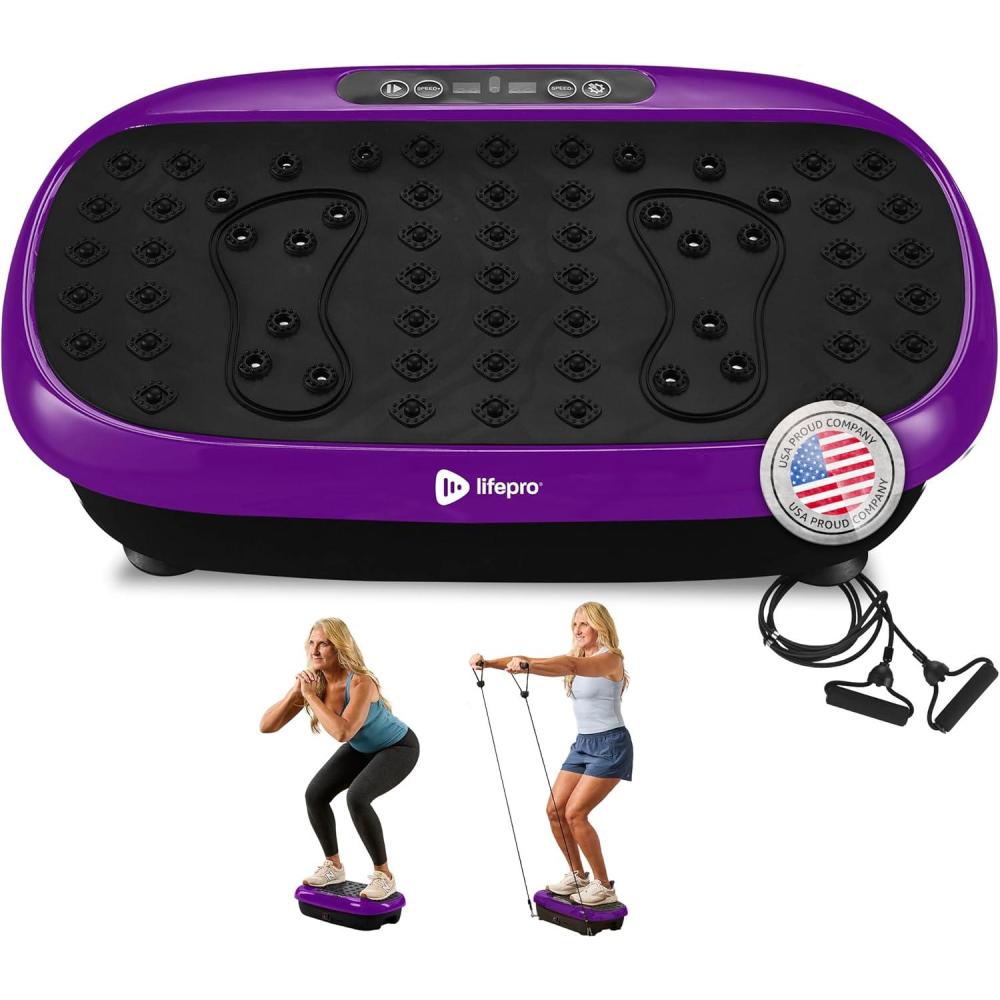 imageLifepro Vibration Plate Exercise Machine with Magnetic Acupoints  Full Body Vibration Platform for Beginners and Recovery  Ideal Lymphatic Drainage Massager for Muscle Toning and Overall FitnessPurple