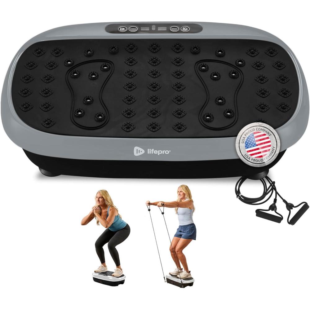 imageLifepro Vibration Plate Exercise Machine with Magnetic Acupoints  Full Body Vibration Platform for Beginners and Recovery  Ideal Lymphatic Drainage Massager for Muscle Toning and Overall FitnessSilver