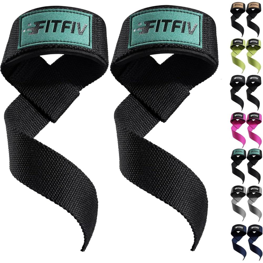 imageLifting Straps for Weightlifting Lifting Wrist Straps for Gym Strength Training Neoprenepadded Wrist Cushion Men ampamp WomenBlack Green