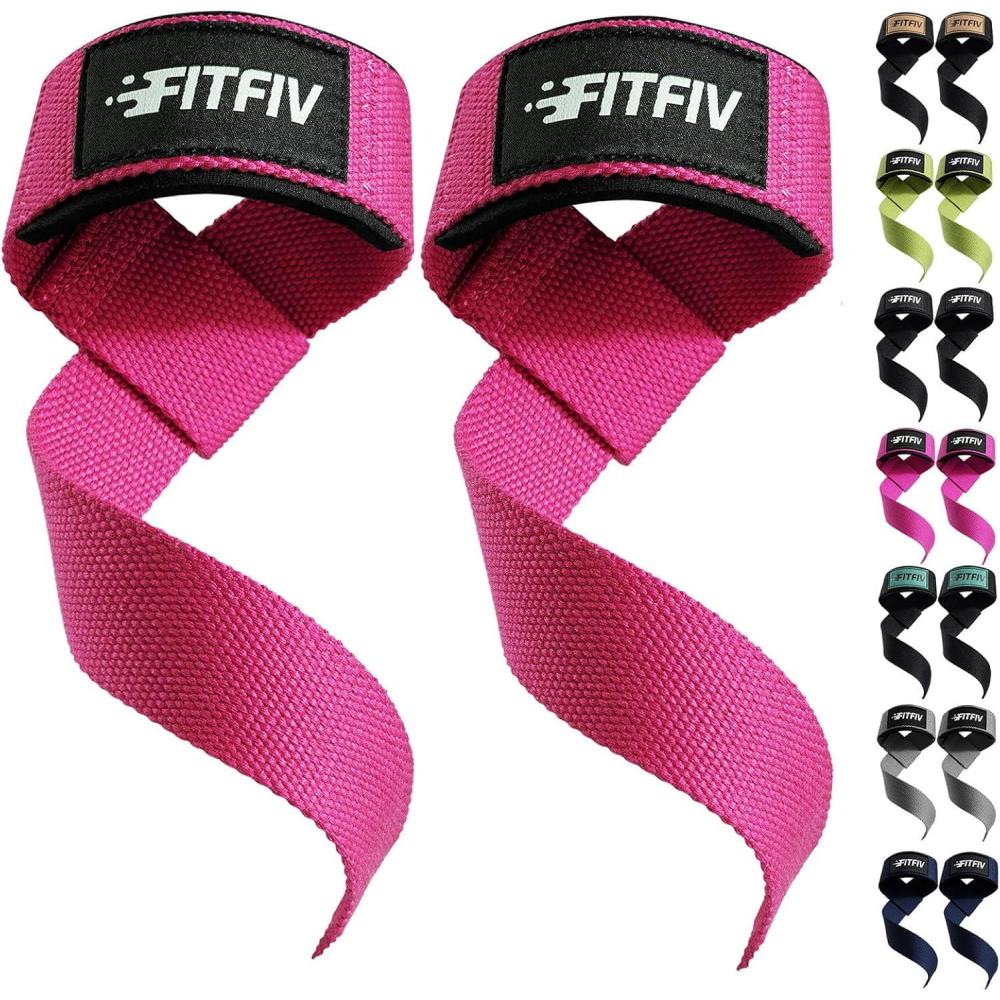 imageLifting Straps for Weightlifting Lifting Wrist Straps for Gym Strength Training Neoprenepadded Wrist Cushion Men ampamp WomenPink