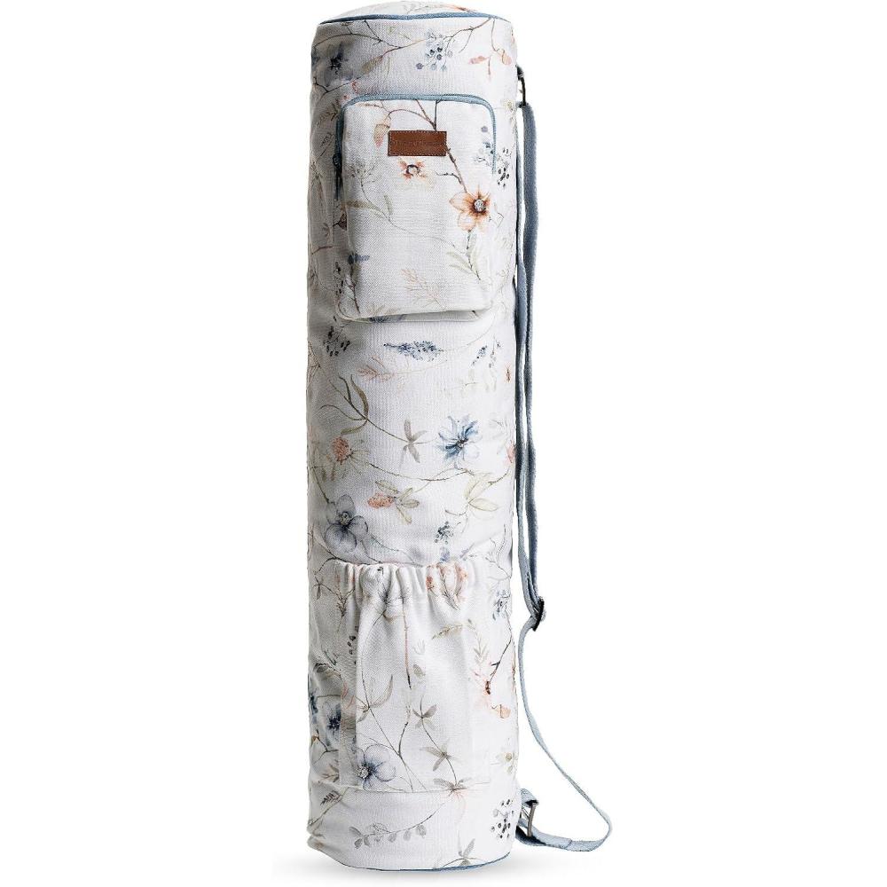 imageMaison d Hermine Yoga Mat bag Cylindrical bag for WomanampampMen yoga mat Bag ampampAdjustable shoulder straps Yoga Mat Carrier Bag with Drawstring Water Bottle Pocket and zipper pocketIce Florals
