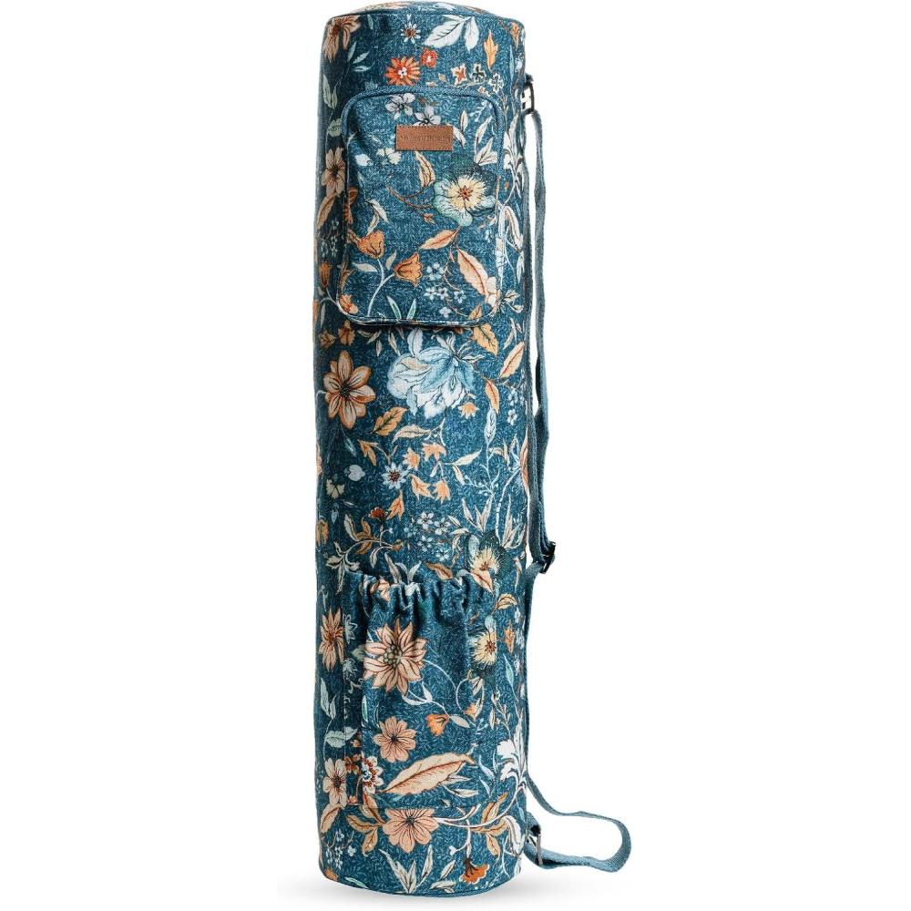 imageMaison d Hermine Yoga Mat bag Cylindrical bag for WomanampampMen yoga mat Bag ampampAdjustable shoulder straps Yoga Mat Carrier Bag with Drawstring Water Bottle Pocket and zipper pocketLuxury Loft  Dark Teal