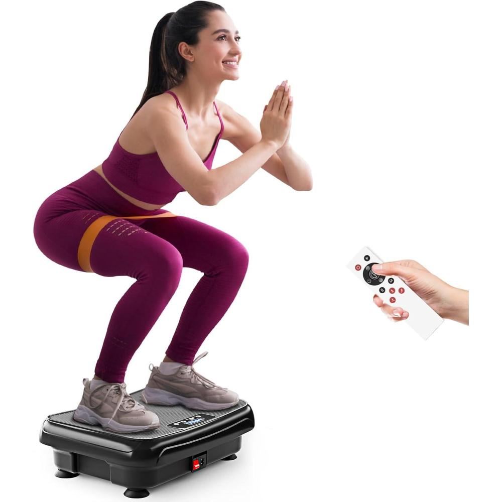imageVibration Plate Exercise Machine TISSCARE Mini Vibrating Plates for Lymphatic Drainage and Weight Loss 400Lbs Capacity Full Body Power Shake Workout Platform for Home Cardio Fitness