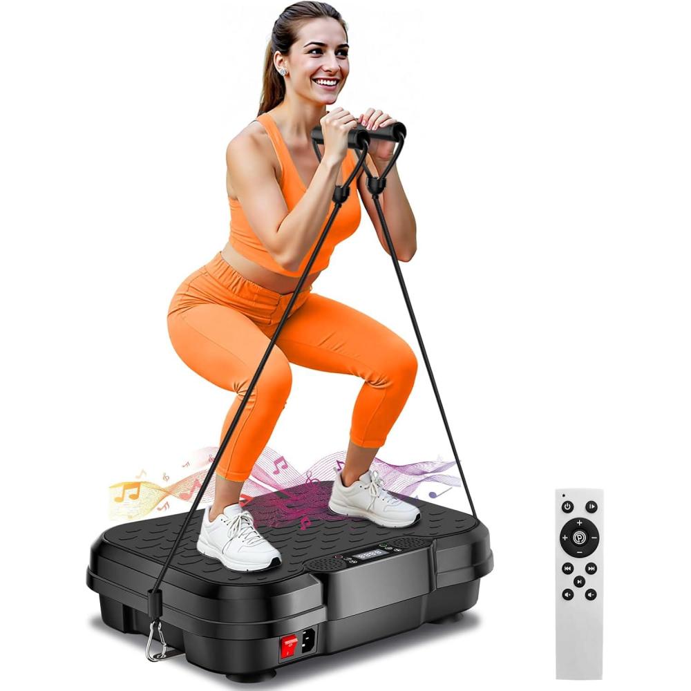 imageVibration Plate Exercise MachineVibration Plate for Lymphatic Drainage Power Vibration Plate Machine Support 450 Lbs 250 Adjustable SpeedsVibrating Plate Shake Plate Weight Loss for Women Men