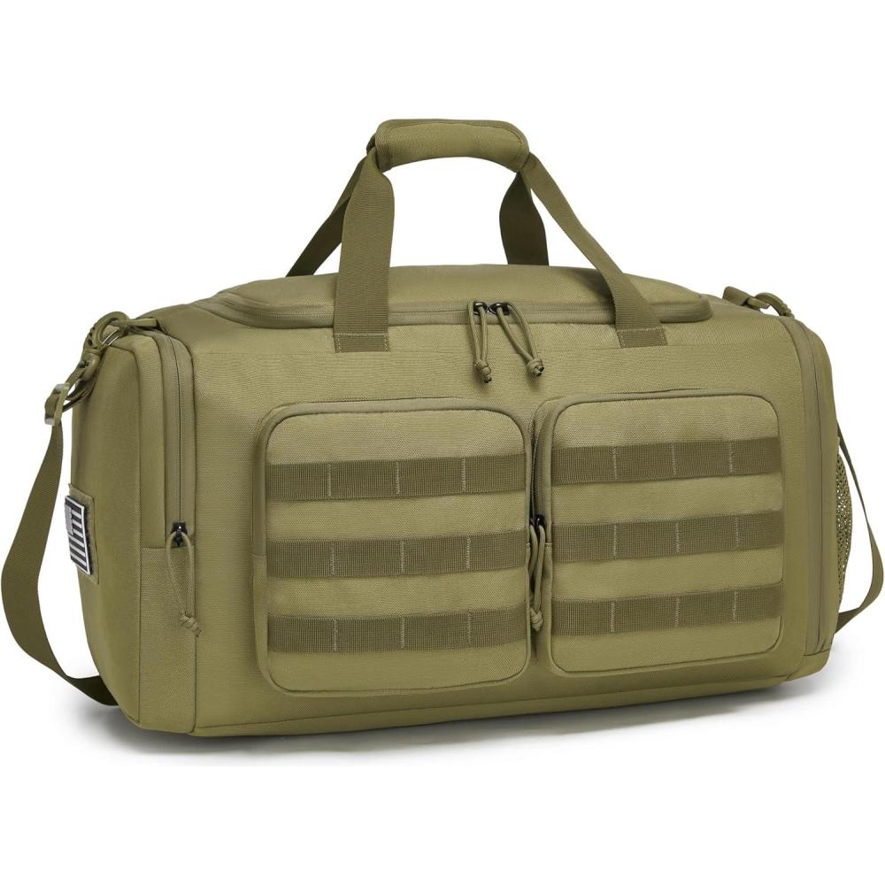 imageWotony Tactical Duffle Bag for Men Duffle Bag for Gym Travel Military Weekender Workout Molle Bag Black 35Lkhaki