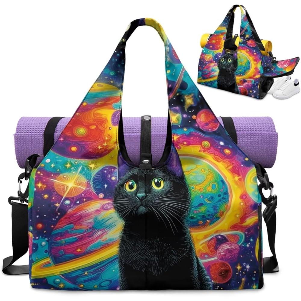 imageYoga Mat Bag for Men Women Canvas Yoga Mat Carrier Take In Out Mat Easily for Beach Swim Bags Pool Sports GymStarlit Sky