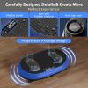 Vibration Plate Exercise Machine, Vibrating Fitness Platform for Lymphatic Drainage, Full Body Shaker Workout Equipment, Bluetooth Power Shaping Vibrate Plate, Board Sport for Home Exercise Gym, Blue