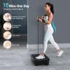 Vibration Plate Exercise Machine, Vibration Plate for Lymphatic Drainage 330 Lbs Capacity Whole Body Vibration Platform Machines Helps Weight Loss Shaping Toning Wellness(Black)