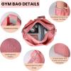 Yoga Bags for Women with Yoga Mat Bags Carrier Carryall Polyester Tote Bag for Pilates Shoulder for Travel Office Beach Workout(Pink)