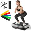 ALSO GO Vibration Plate Exercise Machine, 6 Workout Modes & 120-Level Vibration Platform for Weight Loss/Lymphatic Drainage, 400lbs Capacity Vibration Board with Resistance Bands for Full Body Workout(Gray)