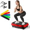 ALSO GO Vibration Plate Exercise Machine, 6 Workout Modes & 120-Level Vibration Platform for Weight Loss/Lymphatic Drainage, 400lbs Capacity Vibration Board with Resistance Bands for Full Body Workout(Red)