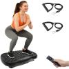 ALSO GO Vibration Plate Exercise Machine, 6 Workout Modes & 120-Level Vibration Platform for Weight Loss/Lymphatic Drainage, 400lbs Capacity Vibration Board with Resistance Bands for Full Body Workout(Black 63)