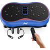 AXV Vibration Plate Fitness Platform Exercise Machine Vibrating Shaking Full Body Shaker Workout Vibrate Stand Shake Board Sport Gym for Weight Loss Fat Burner for Women Men(ROUND-BLUE)