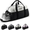 Fitgriff® Gym Bag V2 for Men and Women with Shoe & Wet Compartment – Duffle Bag for Travel, Sports, Fitness and Workout(Black / Cream White)