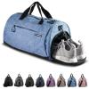 Fitgriff® Gym Bag for Men & Women with Shoe & Wet Compartment – Duffle Bag for Travel, Sports, Fitness & Workout(Light Blue)