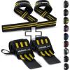 Fitgriff® Lifting Straps & Wrist Wraps (Bundle) Superior Support for Weightlifting & Gym Workouts – for Men and Women(Black/Yellow)