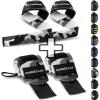 Fitgriff® Lifting Straps & Wrist Wraps (Bundle) Superior Support for Weightlifting & Gym Workouts – for Men and Women(Camo Grey)