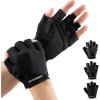 Fitgriff® Workout Gloves (Padded) for Men & Women – Fingerless Gym Gloves for Weight Lifting, Training – Full Palm Protection(Black)