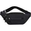 KICHOUSE Durable Oxford Cloth Running Belt Fanny Pack Waist Bag for Men Stylish Sports Accessory for Travel Hiking and Outdoor Activities Grey(Black)