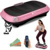 Lifepro Waver Vibration Plate Exercise Machine for Lymphatic Drainage, Muscle Activation, Full-Body Workout Vibrating Platform with Loop Bands, Fitness Equipment for Strength Toning & Fat Loss(Pink)