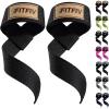 Lifting Straps for Weightlifting, Lifting Wrist Straps for Gym Strength Training, Neoprene-padded Wrist Cushion – Men & Women(Black Brown)