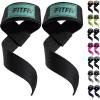 Lifting Straps for Weightlifting, Lifting Wrist Straps for Gym Strength Training, Neoprene-padded Wrist Cushion – Men & Women(Black Green)
