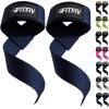 Lifting Straps for Weightlifting, Lifting Wrist Straps for Gym Strength Training, Neoprene-padded Wrist Cushion – Men & Women(Blue)