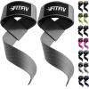 Lifting Straps for Weightlifting, Lifting Wrist Straps for Gym Strength Training, Neoprene-padded Wrist Cushion – Men & Women(Gray)