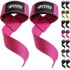 Lifting Straps for Weightlifting, Lifting Wrist Straps for Gym Strength Training, Neoprene-padded Wrist Cushion – Men & Women(Pink)