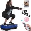 Vibration Plate Exercise Machine – Whole Body Workout Vibration Platform Lymphatic Drainage Machine for Weight Loss Home Fitness with Resistance Bands Remote(Flat-Blue)