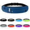 WATERFLY Running Belt Fanny Pack: Runner Marathon Jogging Waist Pack Sport Workout Exercise Fitness Phone Holder Belt for Men Women Jogger Slim Waistband Black(Dark Blue)