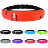 WATERFLY Running Belt Fanny Pack: Runner Marathon Jogging Waist Pack Sport Workout Exercise Fitness Phone Holder Belt for Men Women Jogger Slim Waistband Black(Orange)
