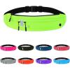 WATERFLY Running Belt Fanny Pack: Runner Marathon Jogging Waist Pack Sport Workout Exercise Fitness Phone Holder Belt for Men Women Jogger Slim Waistband Black(Neon green)