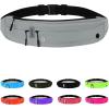 WATERFLY Running Belt Fanny Pack: Runner Marathon Jogging Waist Pack Sport Workout Exercise Fitness Phone Holder Belt for Men Women Jogger Slim Waistband Black(Grey)