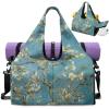 imageYoga Gym Bag with Removable Adjustable Shoulder Strap Shoe Compartment ampamp Top Yoga Mat Holder 1772x866x984inAlmond Blossom Tree Print