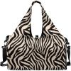 Yoga Gym Bag with Removable Adjustable Shoulder Strap, Shoe Compartment & Top Yoga Mat Holder 17.72×8.66×9.84in(Black Zebra Stripe Print)