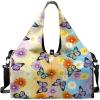 Yoga Gym Bag with Removable Adjustable Shoulder Strap, Shoe Compartment & Top Yoga Mat Holder 17.72×8.66×9.84in(Butterfly Daisy Gradient Print)